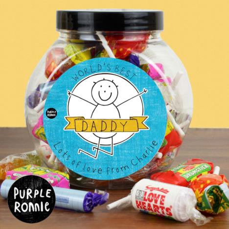 Personalised Purple Ronnie For Him Celebration 250g Sweet Jar Extra Image 1